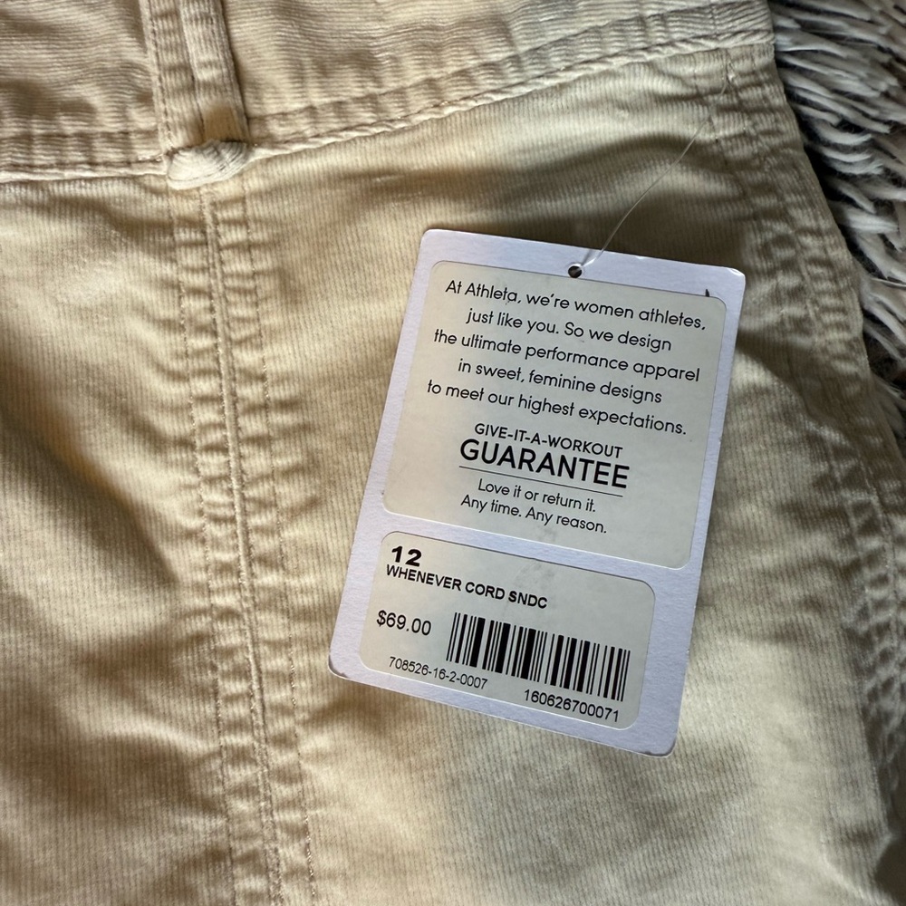 Athleta Cream Corduroy Skirt